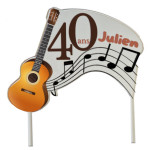 Decorazione per torta a forma di chitarra personalizzabile