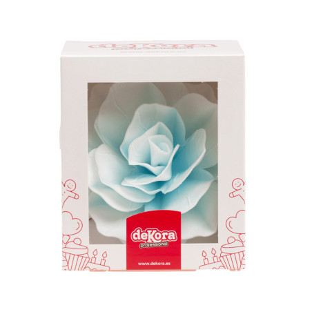 Scatola decorativa gigante con fiore di cialda blu