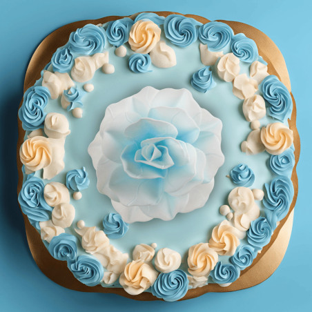 Fiore gigante di cialda blu Dekora cake design