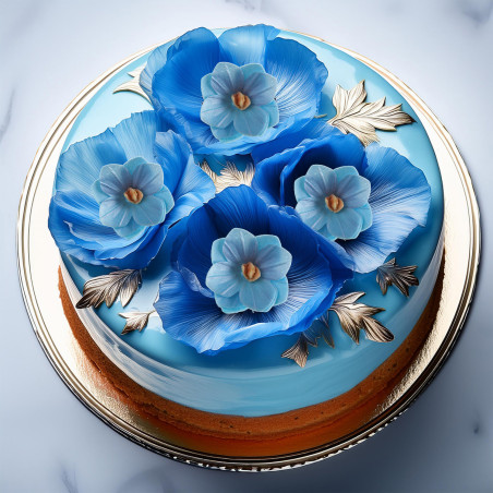 torta di fiori di cialda blu