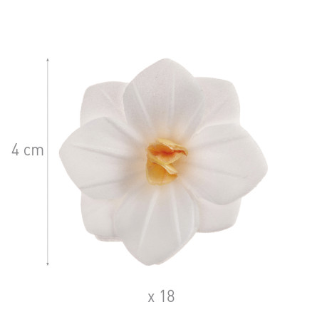 18 fiori di cialda bianchi da 4 cm