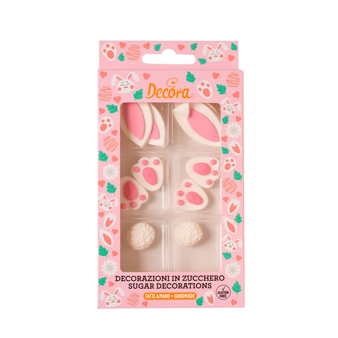 10 decorazioni di zucchero coniglietti - Pasqua