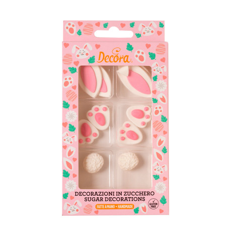 10 decorazioni di zucchero coniglietti - Pasqua