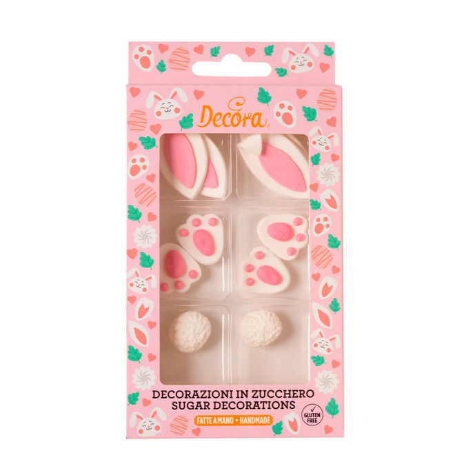 10 decorazioni di zucchero coniglietti - Pasqua