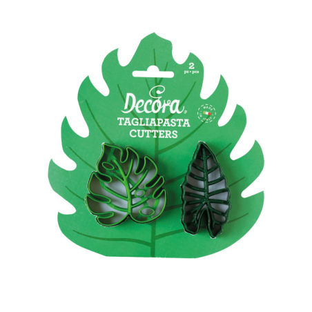 2 tagliabiscotti Decora a forma di foglia tropicale