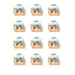 12 mini-dischi personalizzabili commestibili a forma di trattore