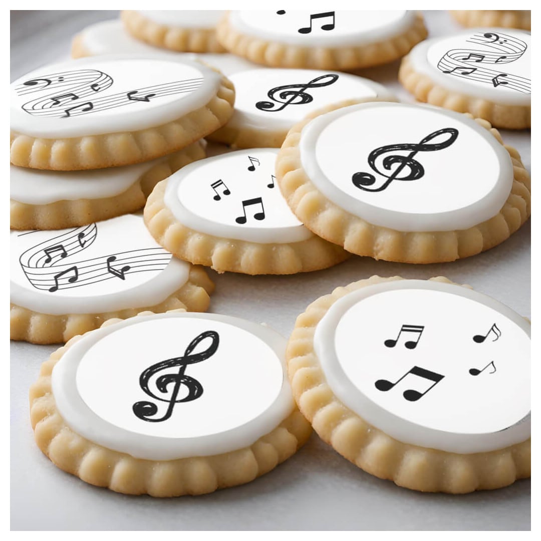 12 mini dischi musicali di zucchero