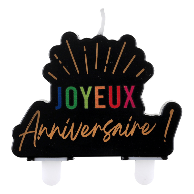 Candela di buon compleanno multicolore