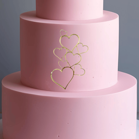 topper a forma di cuore con specchio dorato