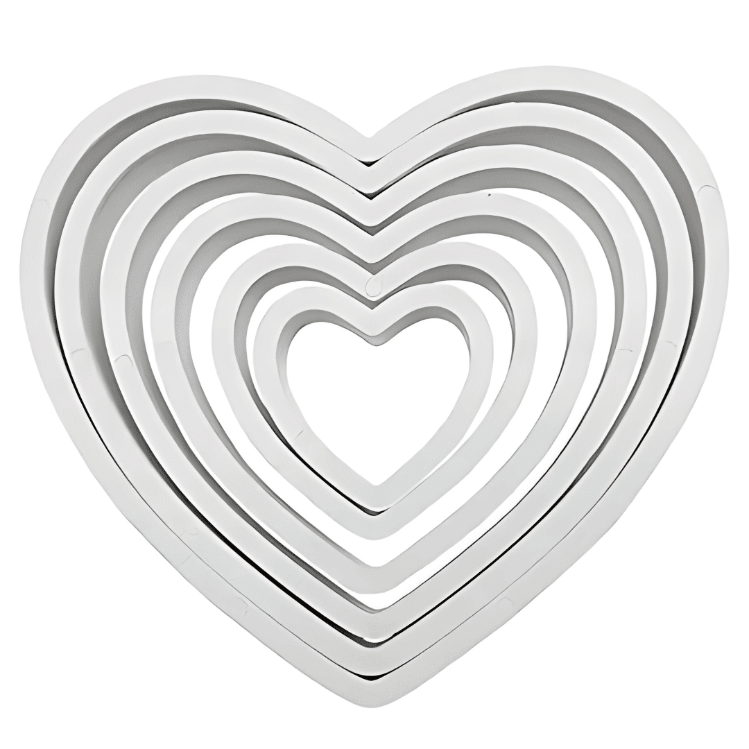 6 tagliabiscotti a forma di cuore | Attrezzature per pasticceria