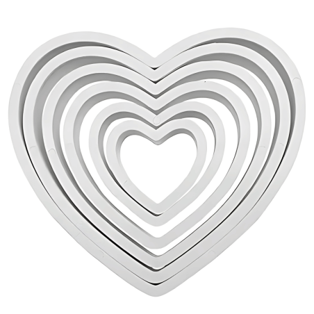 6 tagliabiscotti a forma di cuore | Attrezzature per pasticceria