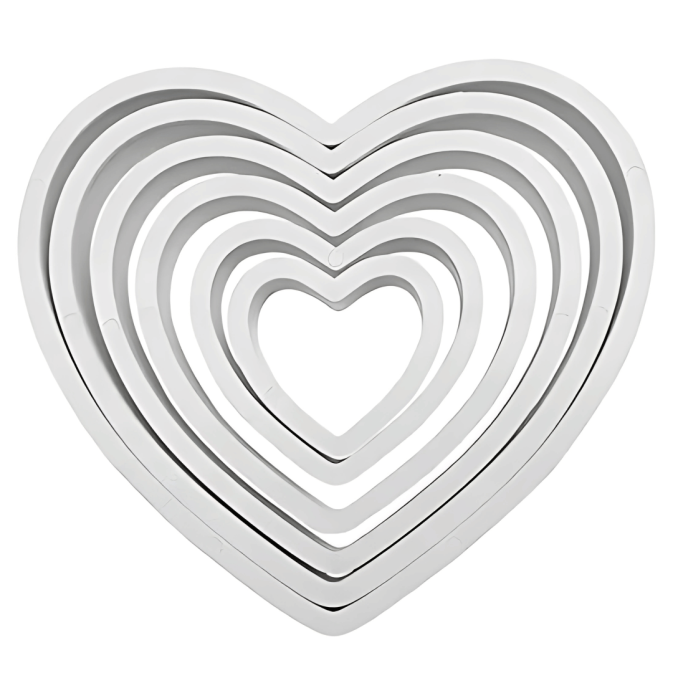 6 tagliabiscotti a forma di cuore | Attrezzature per pasticceria