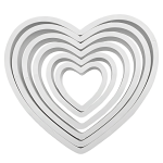 6 tagliabiscotti a forma di cuore | Attrezzature per pasticceria