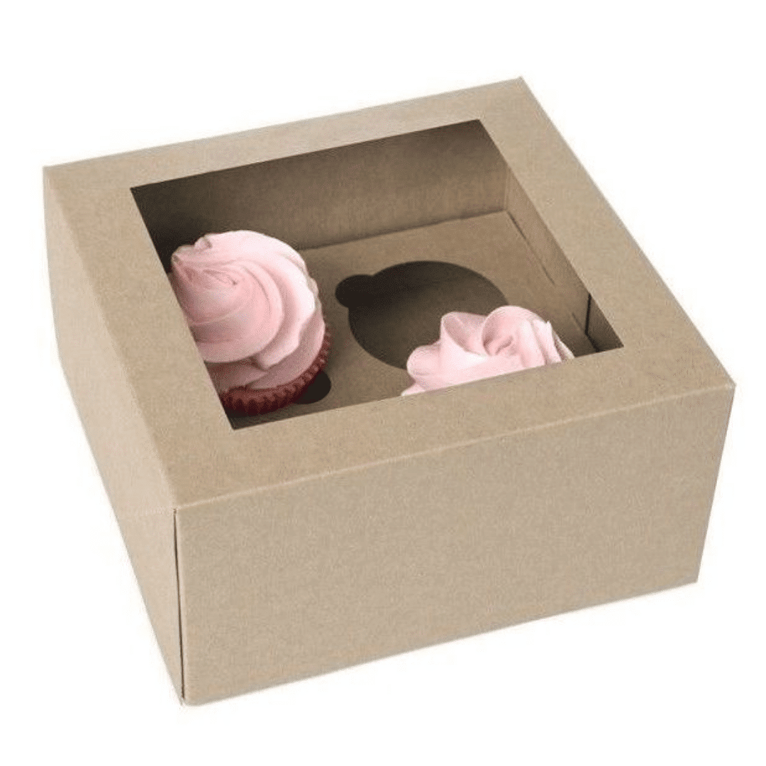 2 scatole da 4 cupcake in Kraft