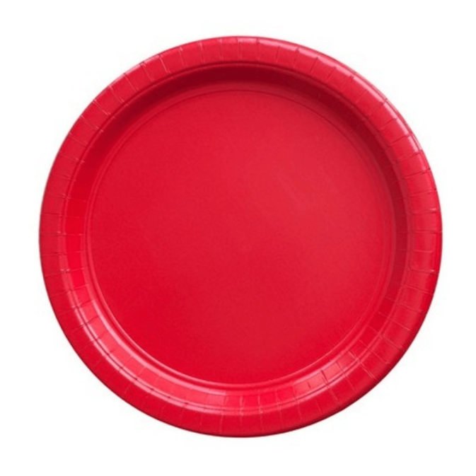 piatti di cartone rosso da 23 cm