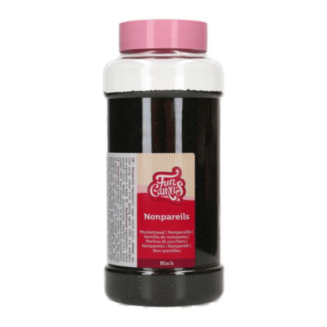 barattolo di mini perle di zucchero nere 1 mm - 800 gr