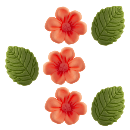 fiori e foglie rosa pastello