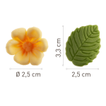 taglia 8 fiori gialli e 5 foglie