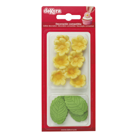 8 fiori gialli e 5 foglie