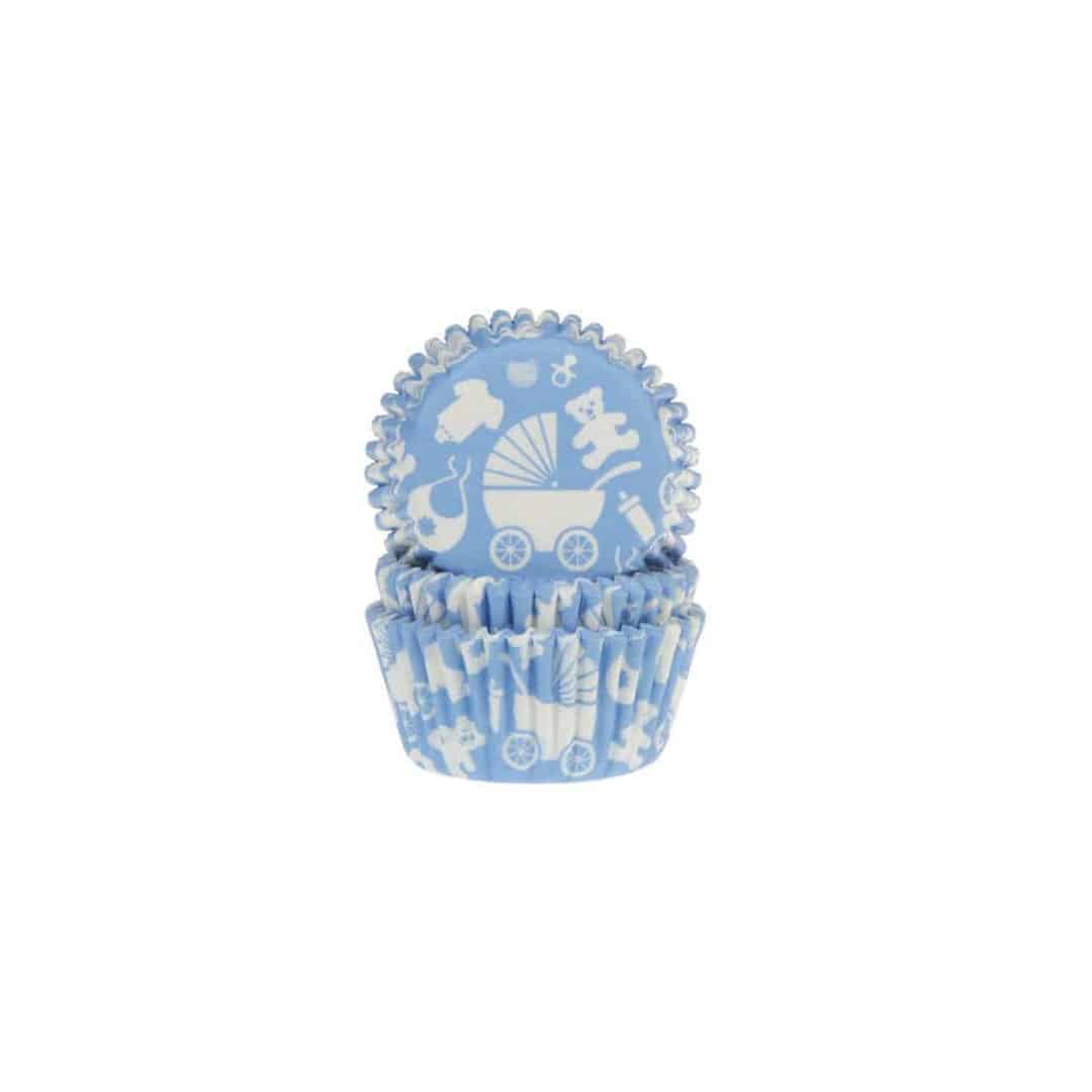 50 pirottini blu per cupcake baby shower