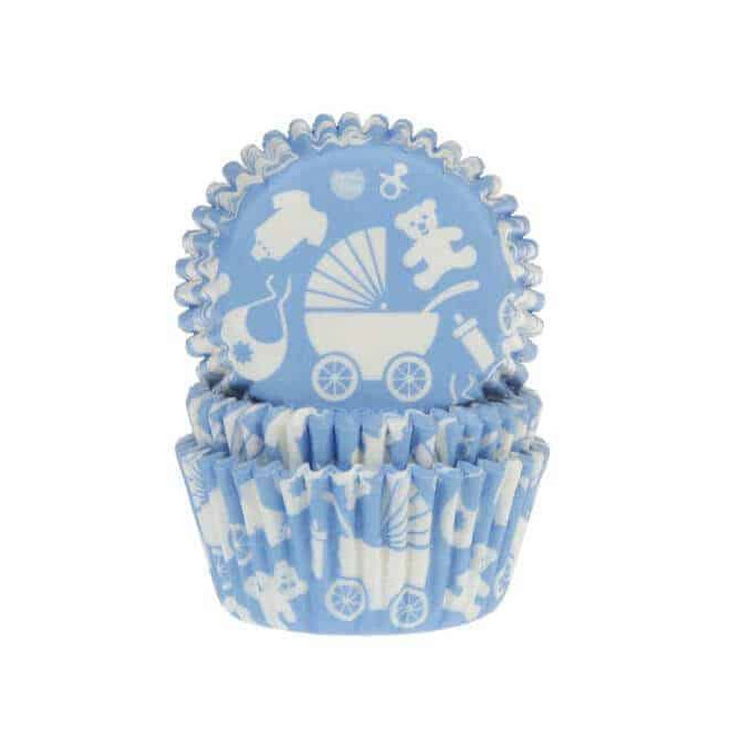 50 pirottini blu per cupcake baby shower