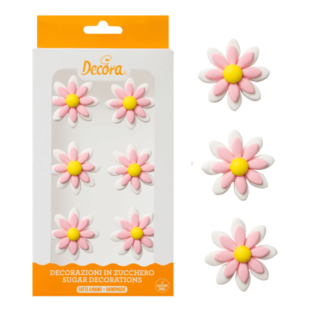 Marguerite dolce, bianca e rosa e confezione