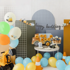 6 palloncini a tema costruzione