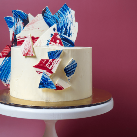 cake design con ganache al cioccolato bianco