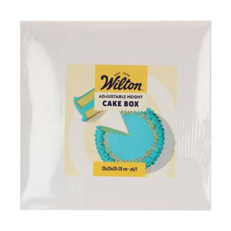 scatola per torte wilton 25x25 cm, altezza regolabile da 20 a 28 cm