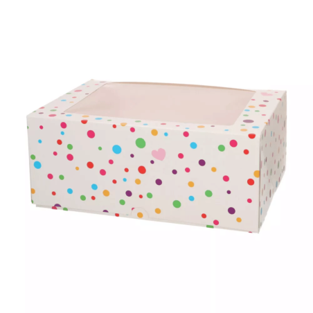 Set di 3 scatole per cupcake a pois