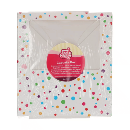 Set di 3 scatole per cupcake a pois