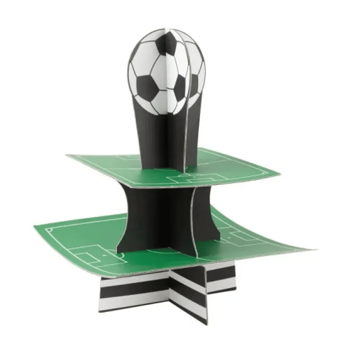 Alzata per cupcake a 2 livelli a tema calcio