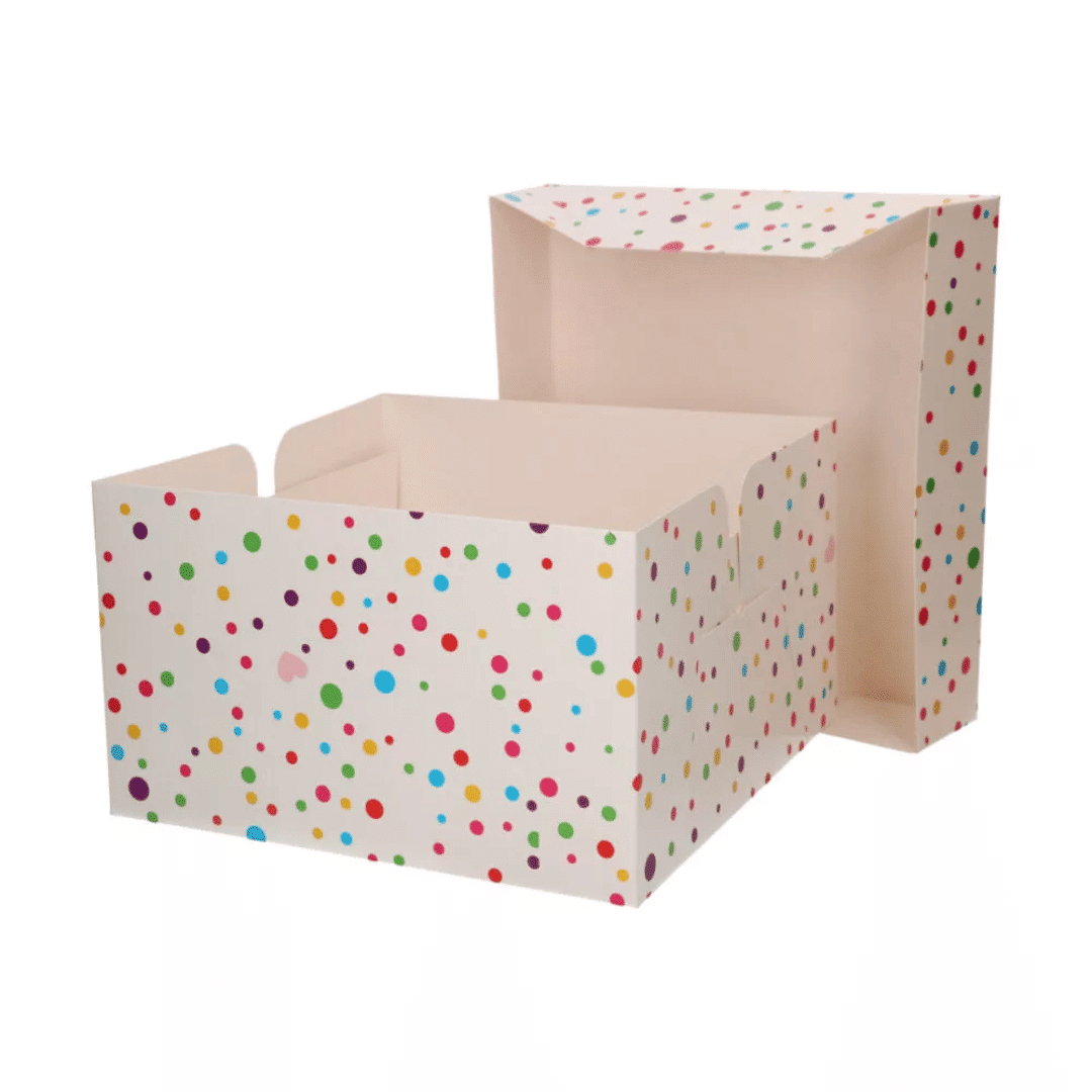 Scatola per torta a pois 25x25x15 cm