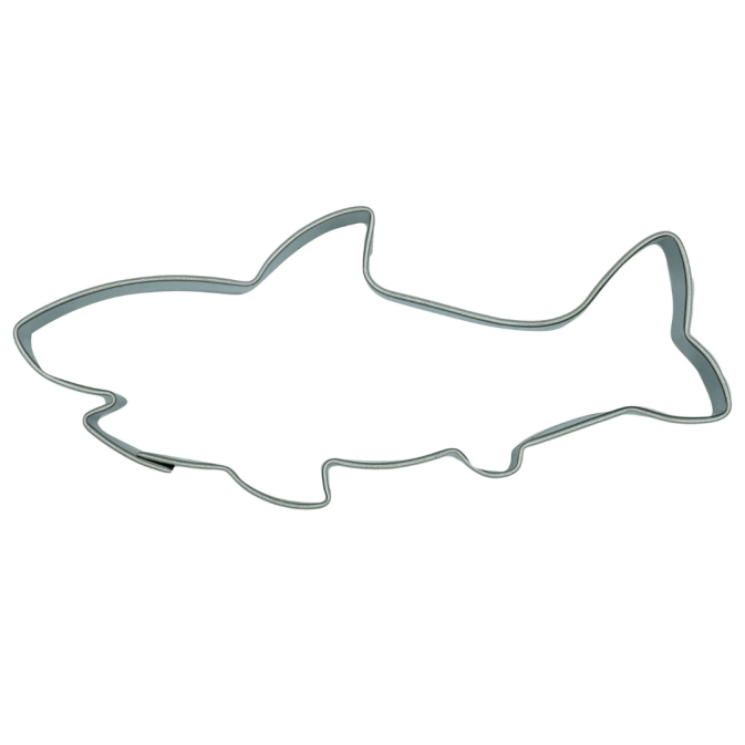 Tagliabiscotti in metallo con squalo