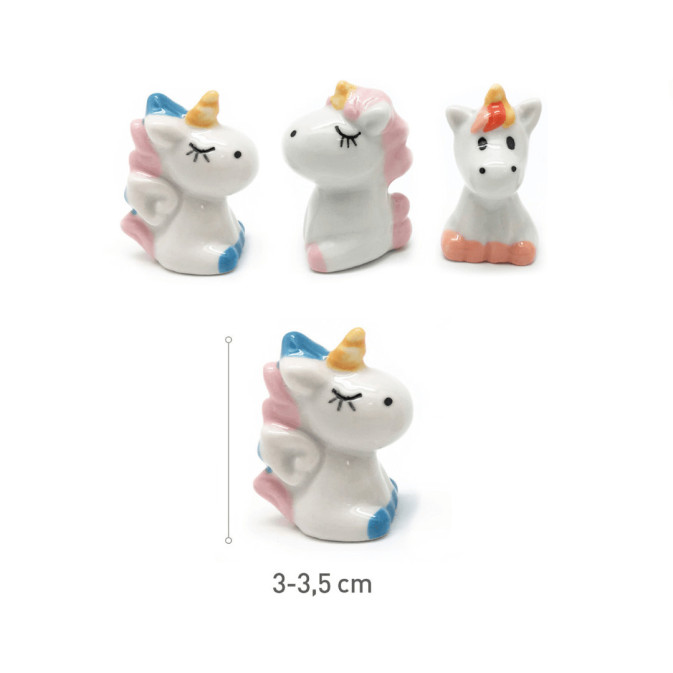 statuine di unicorno - fagioli per torta del re