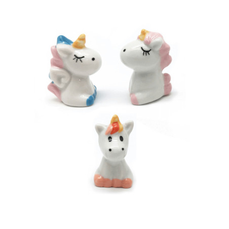 set di 3 statuette di unicorno per torta