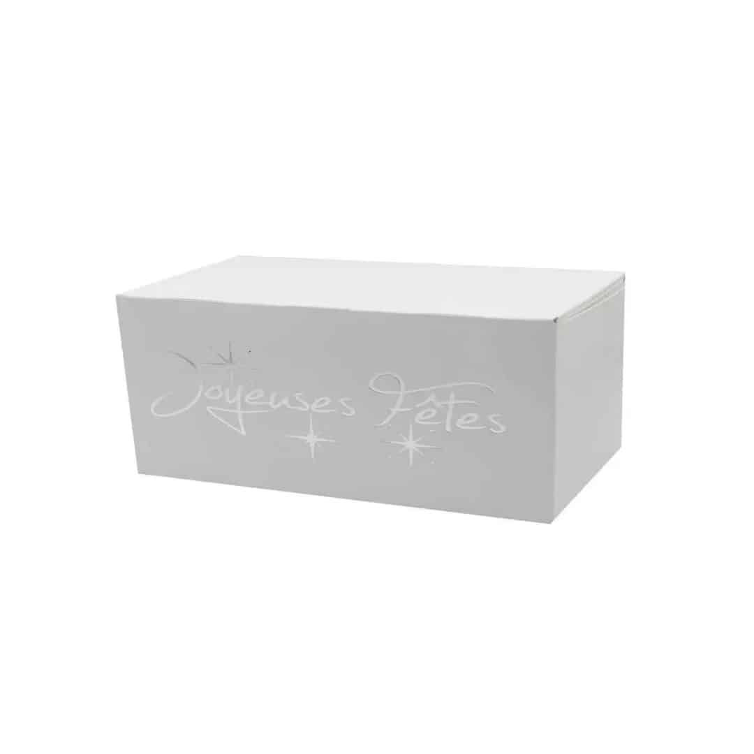 Scatola portaoggetti bianca "Buone Feste"