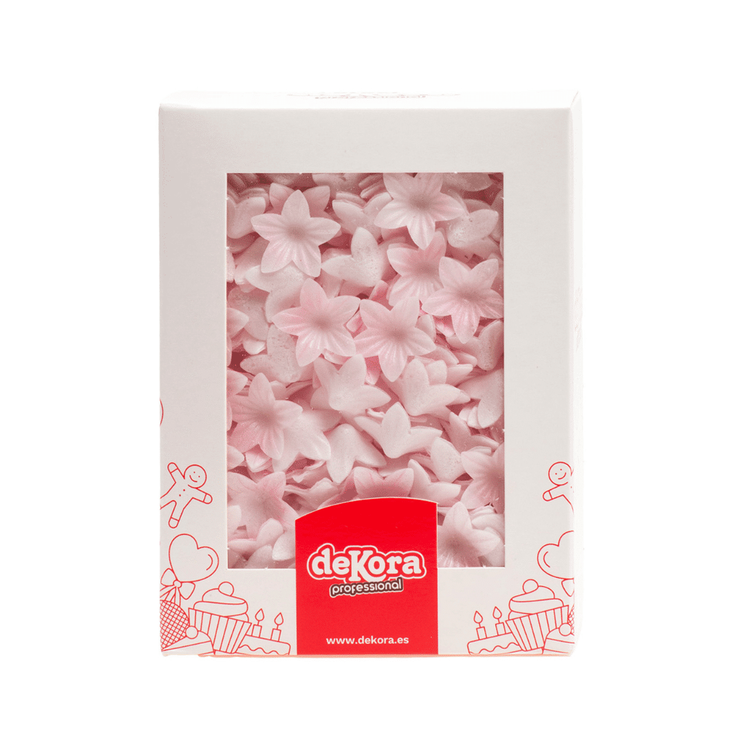 Mini fiori di cialda rosa Dekora