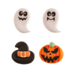 soggetti di zucchero commestibili per Halloween, fantasmi, zucche e streghe