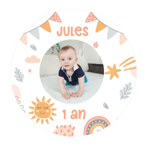 Foto di bambino commestibile rotonda da 24 cm da personalizzare