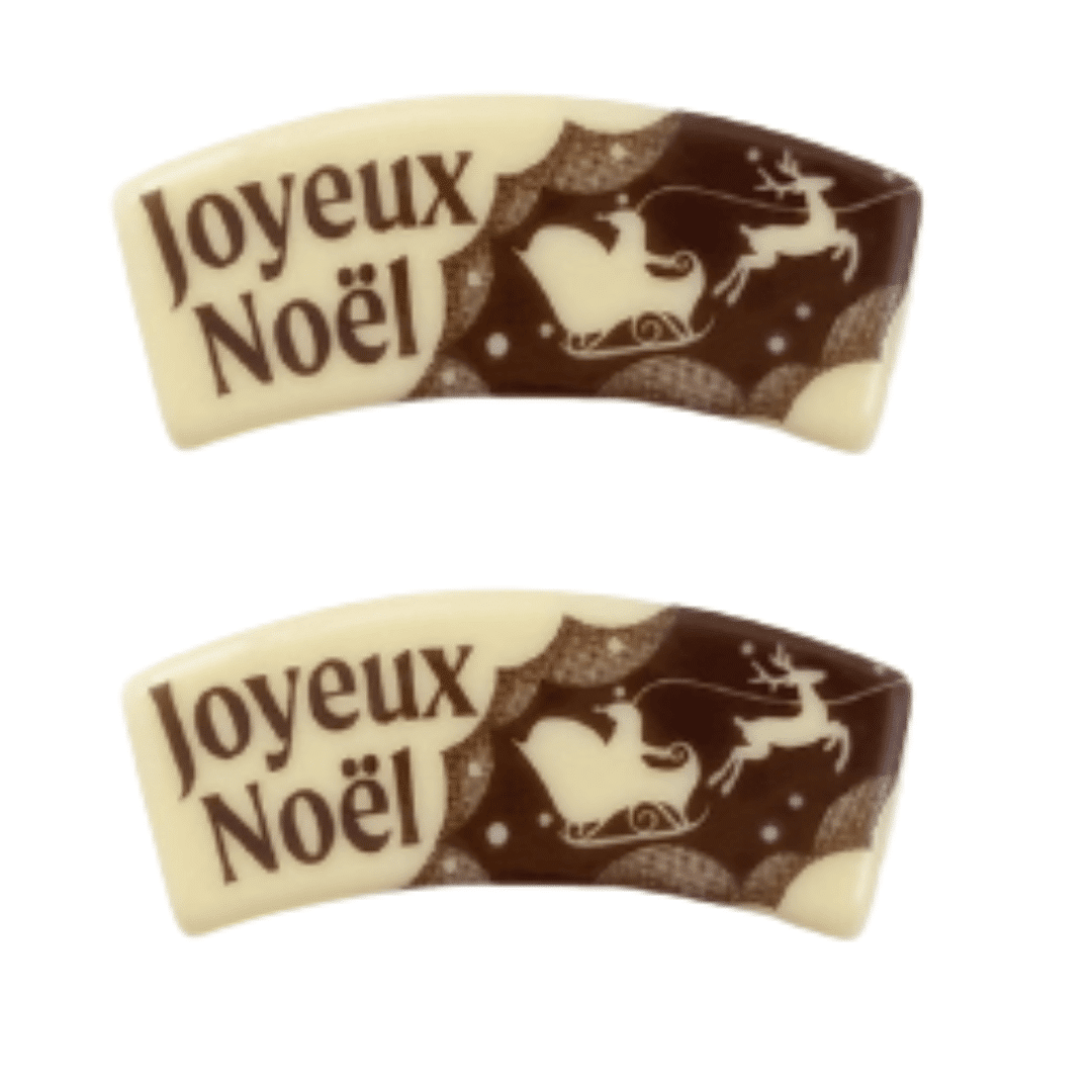 Targa di cioccolato - Buon Natale - per ceppo di Natale - set da 2