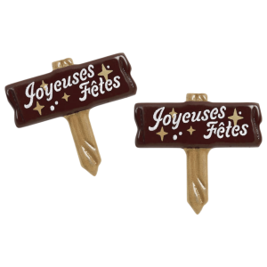 Cartello "Buone Feste" in cioccolato fondente x2