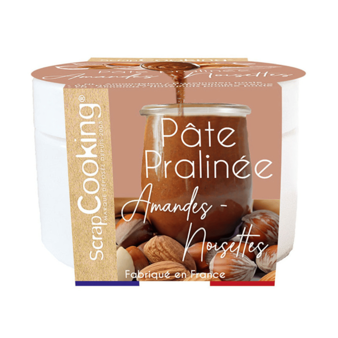 pasta pralinata di mandorle e nocciole pronta all'uso