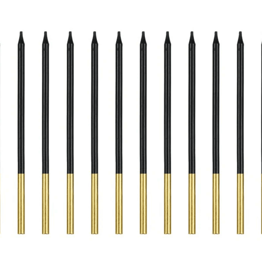 Bougie anniversaire noire - 12 pièces de 14 cm