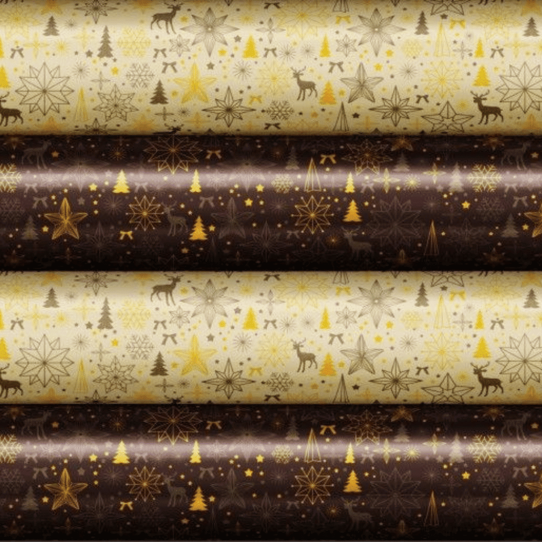 trasferelli per cioccolato natalizio arancione e oro