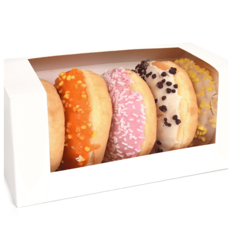 5 boîtes à donuts blanches