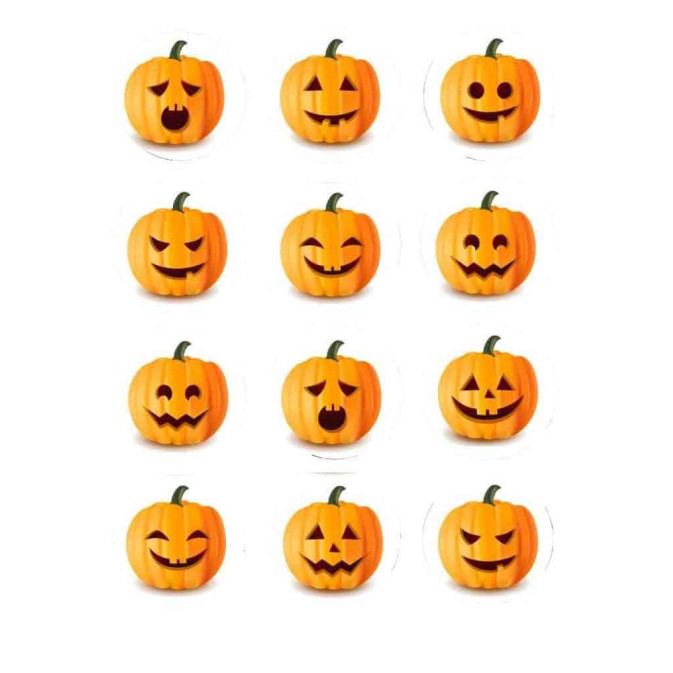 12 mini-dischi-di-zucchero-zucche-halloween
