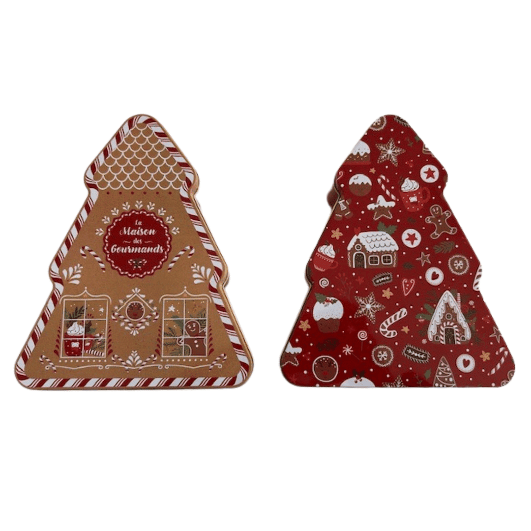 Scatola di biscotti a forma di albero di Natale