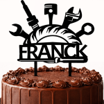 cake topper meccanico personalizzabile con nome