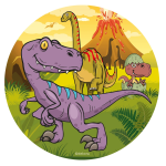 Disque comestible pour gâteau d'anniversaire Dinosaure